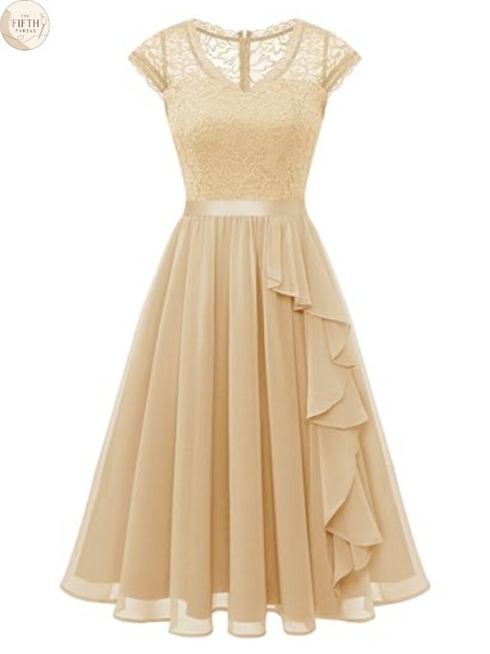 A-Line Lace Chiffon Short Bridesmaid Prom Homecoming Dress
